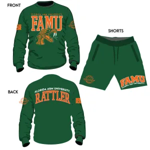 FAMU CANE Chenille Embroidery  Sweatshirt & SHORTS (Ari)
