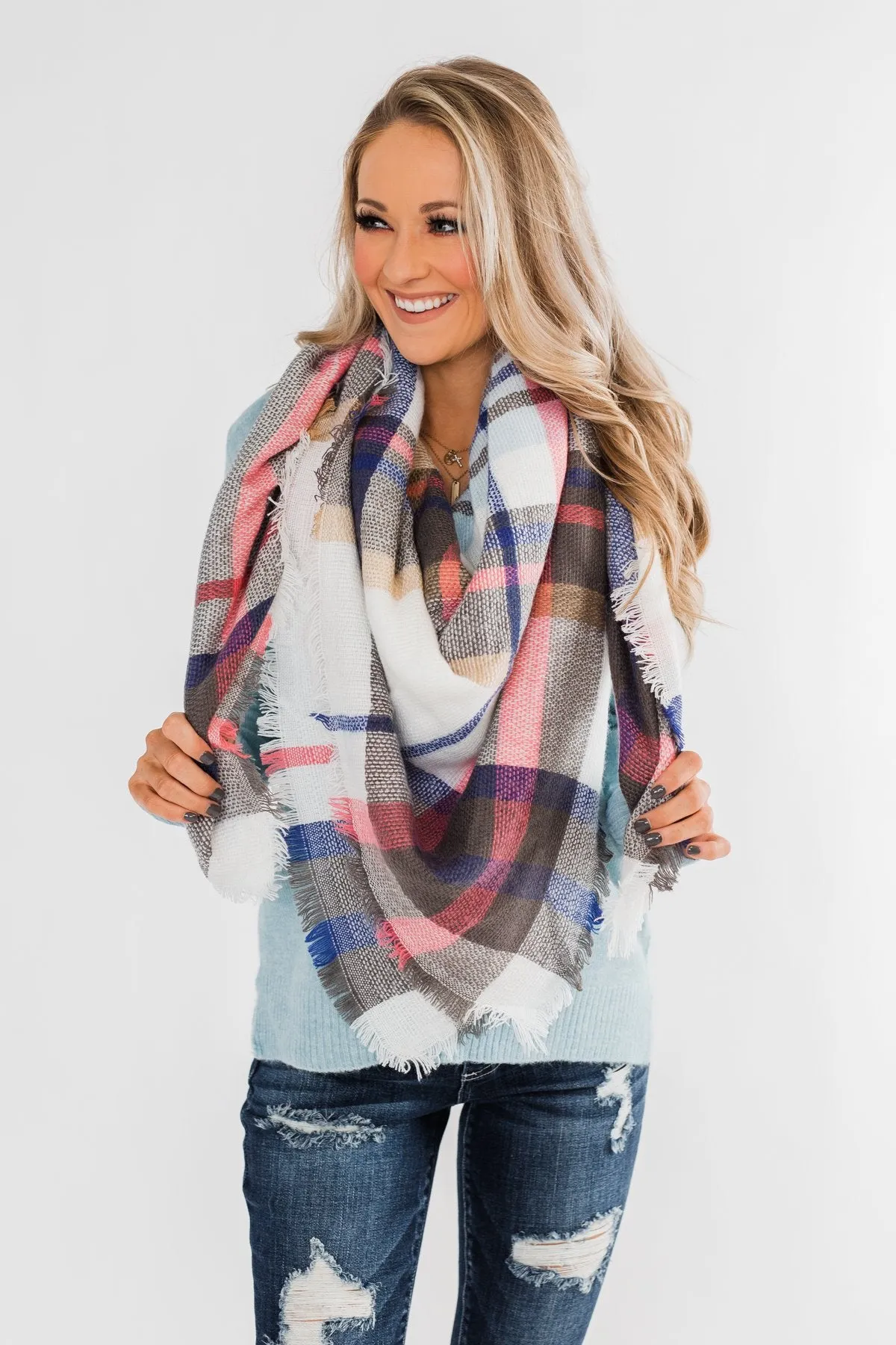 Feel This Moment V-Neck Sweater- Sky Blue