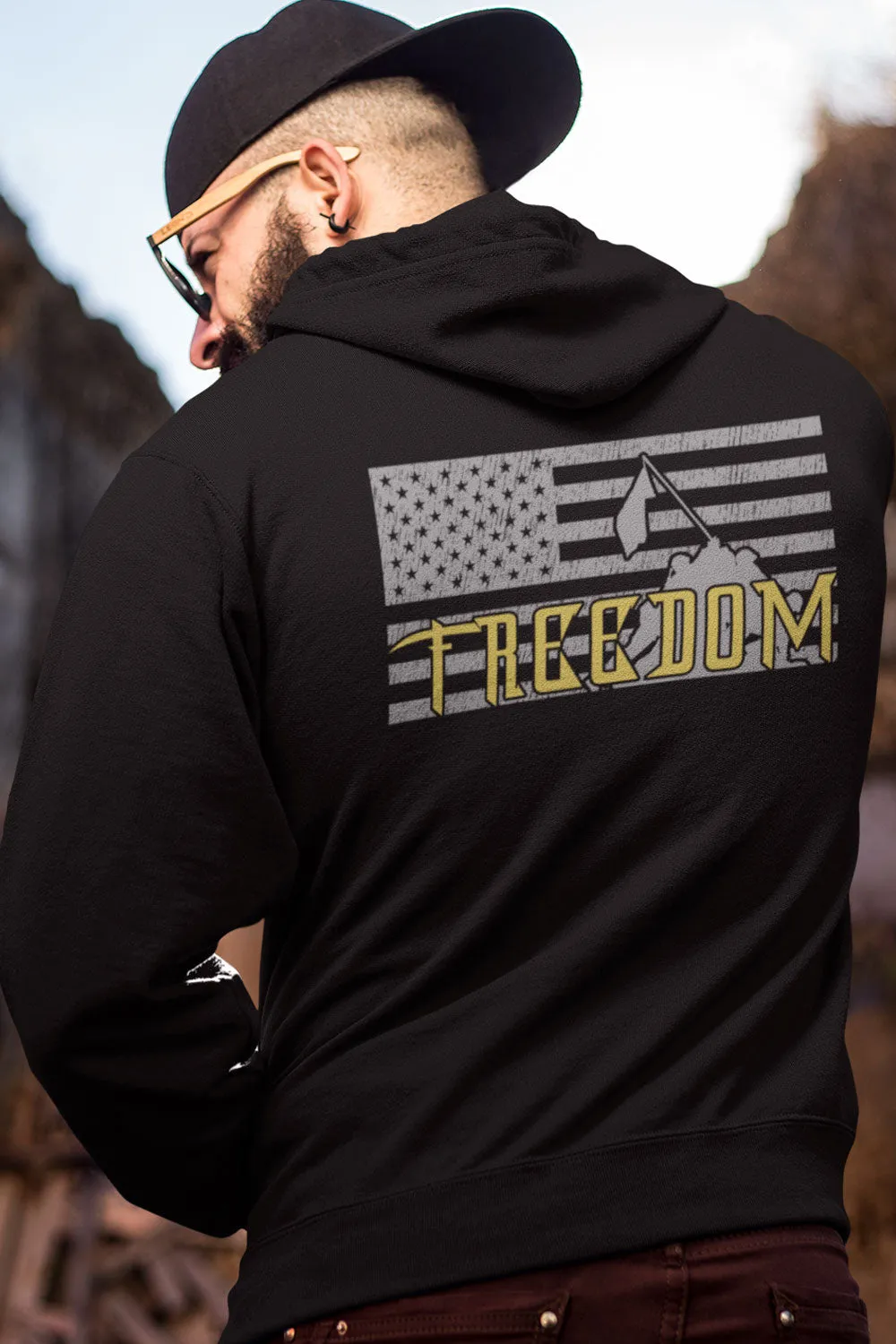 FREEDOM FLAG HOODIE - (Made in the USA)