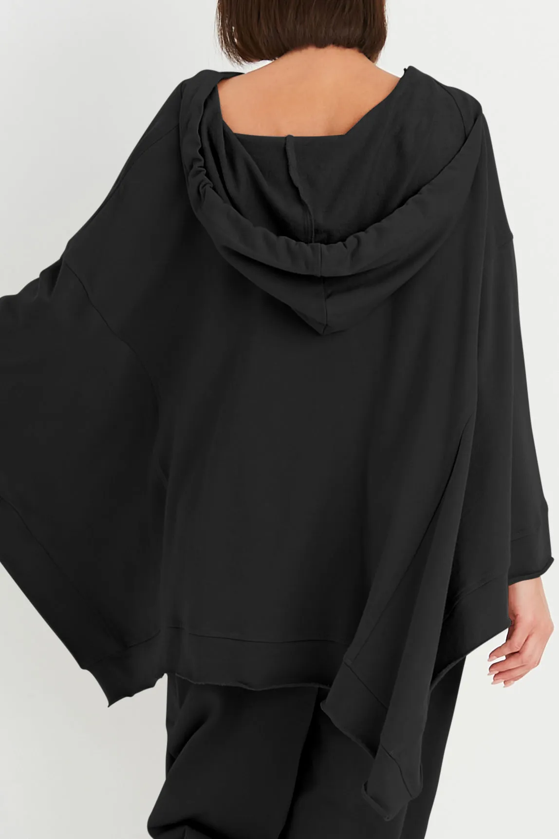 French Terry Zipped Up Poncho