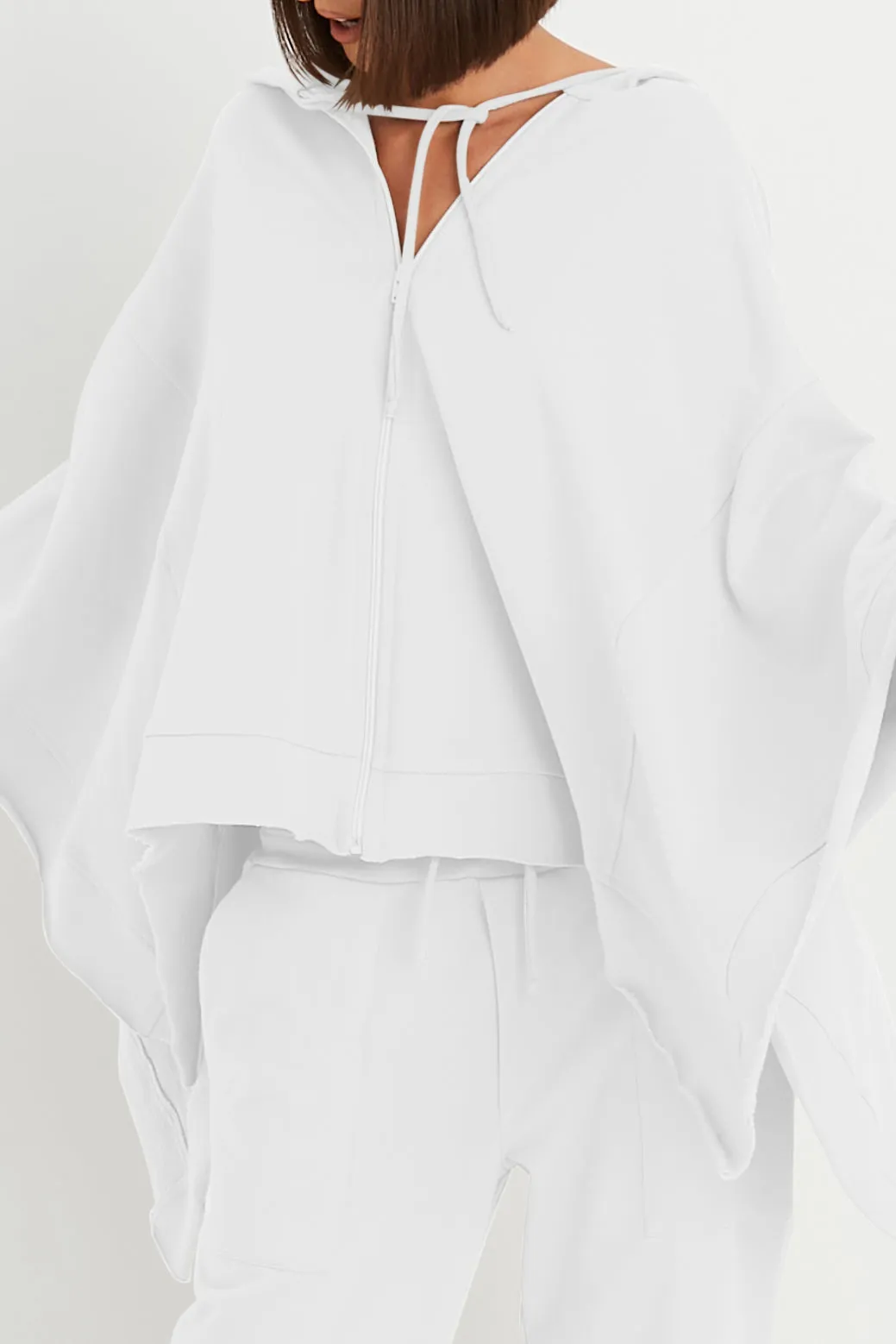 French Terry Zipped Up Poncho