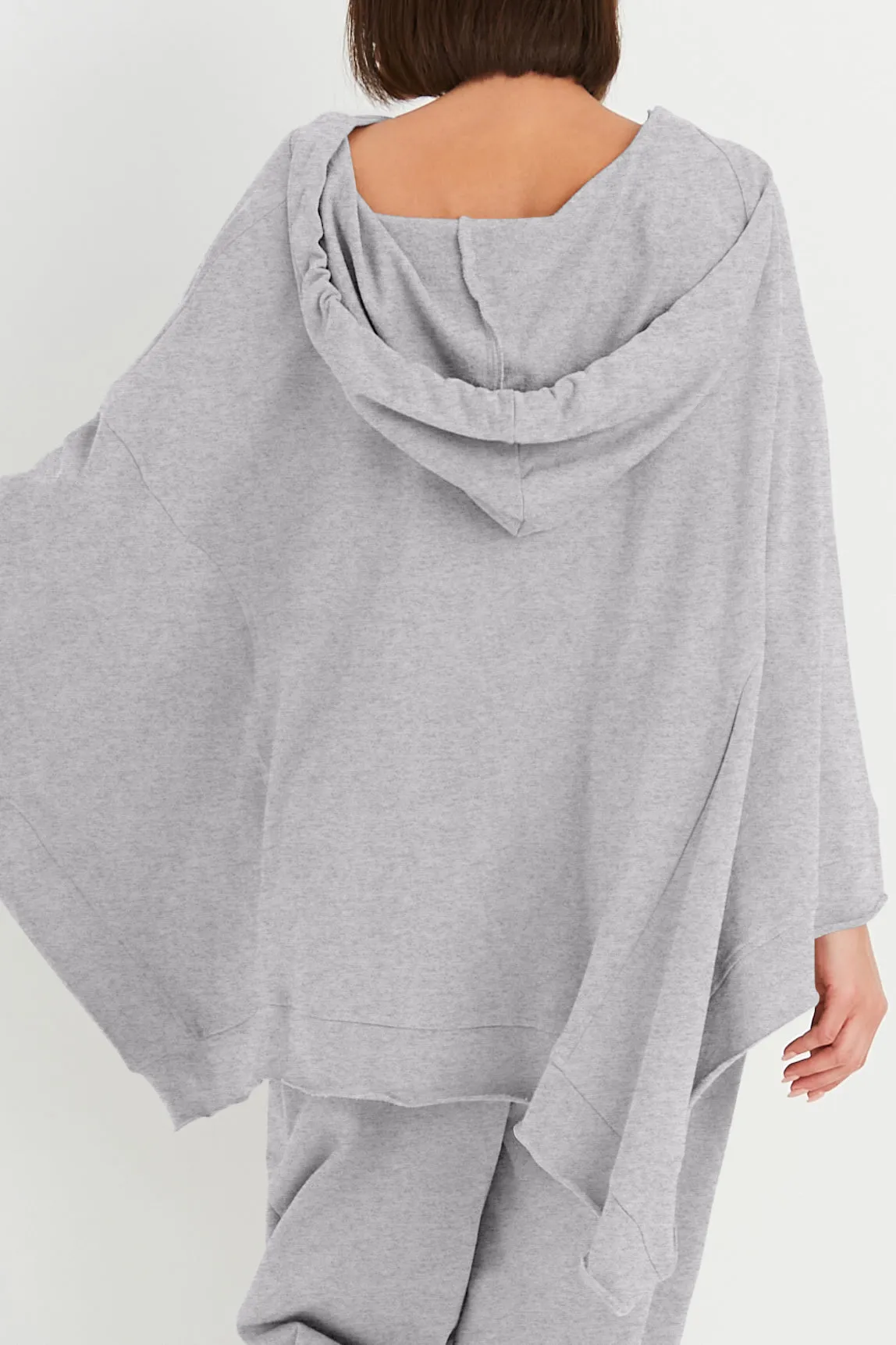 French Terry Zipped Up Poncho