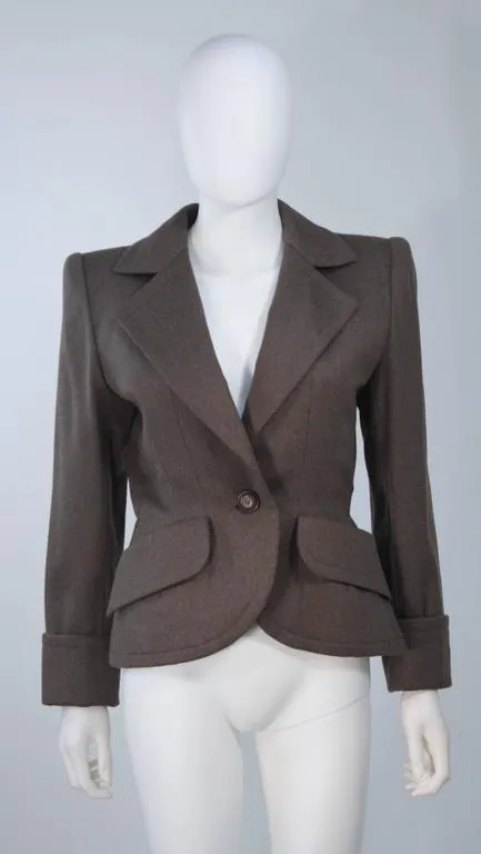 GIVENCHY Couture Wool & Snakeskin 4 pc Skirt Suit Size 4-6