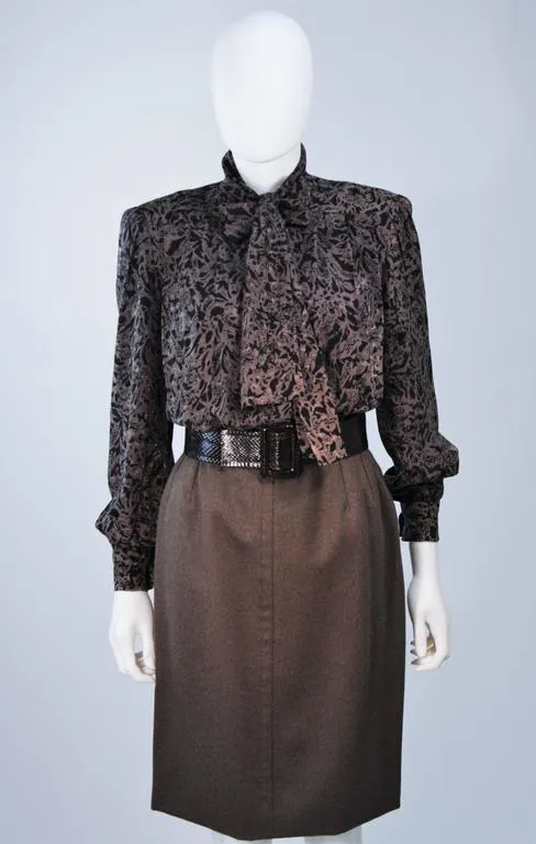 GIVENCHY Couture Wool & Snakeskin 4 pc Skirt Suit Size 4-6