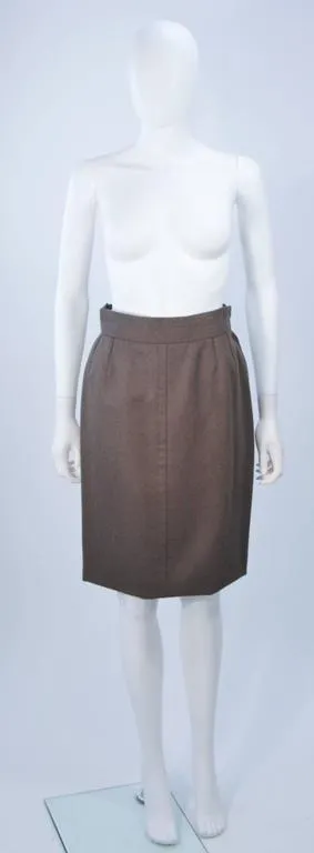 GIVENCHY Couture Wool & Snakeskin 4 pc Skirt Suit Size 4-6