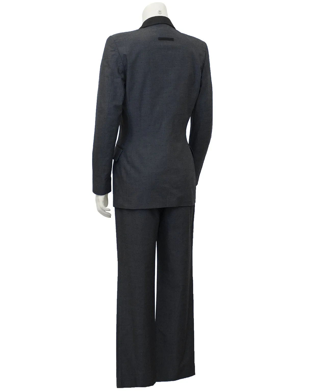 Grey and Black Tuxedo Style Pant Suit