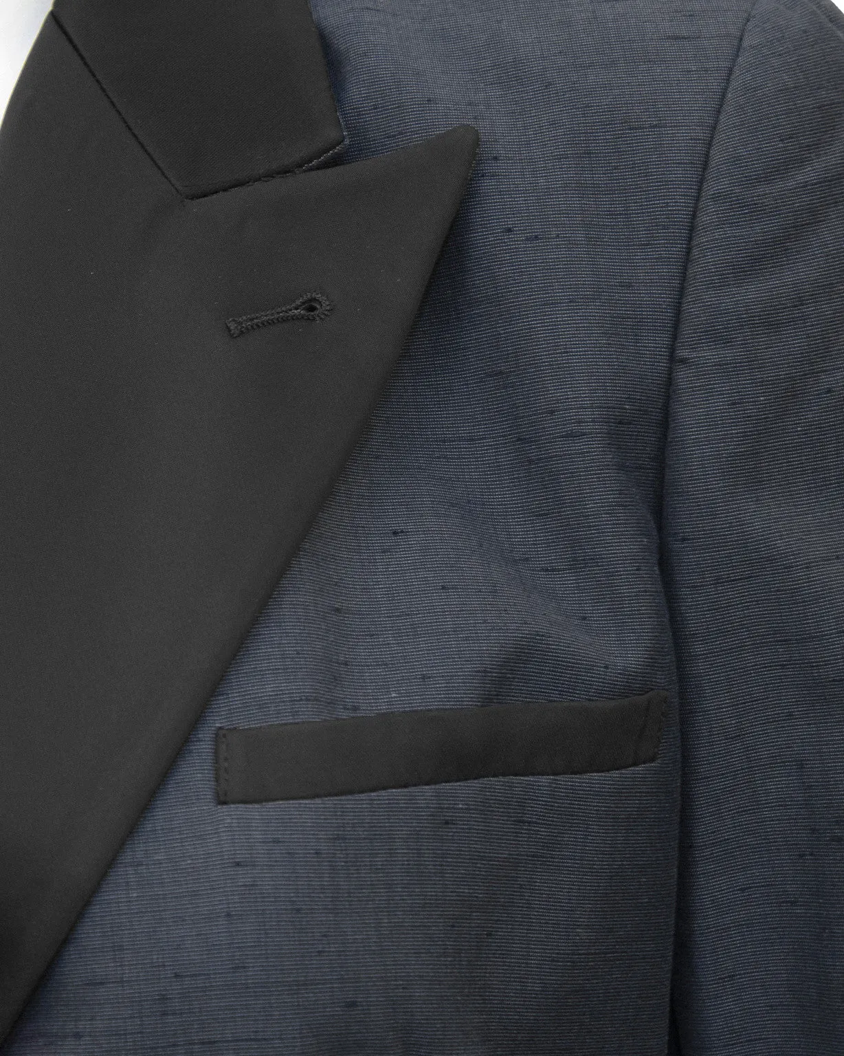 Grey and Black Tuxedo Style Pant Suit