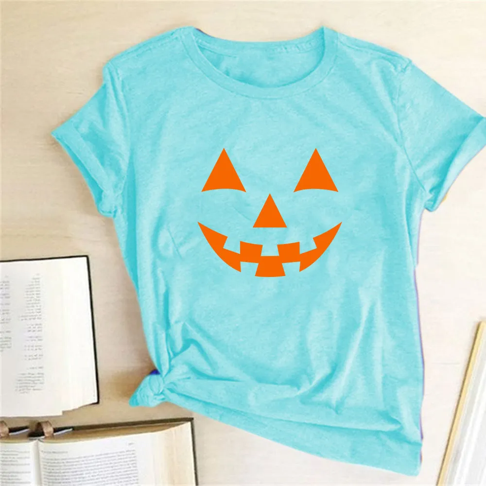 Halloween Printed T-shirt 2-Piece Set A