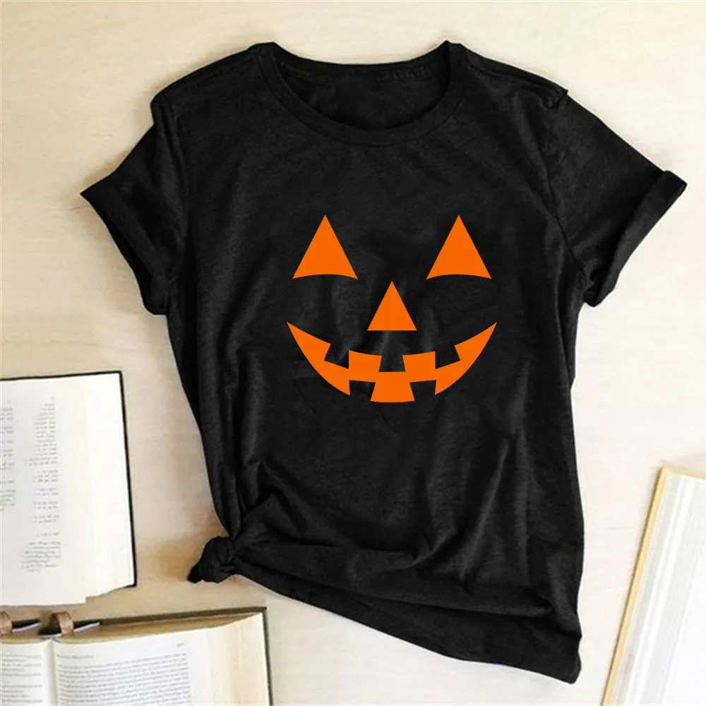 Halloween Printed T-shirt 2-Piece Set A