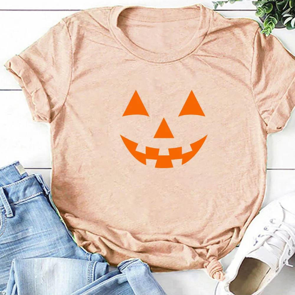 Halloween Printed T-shirt 2-Piece Set A