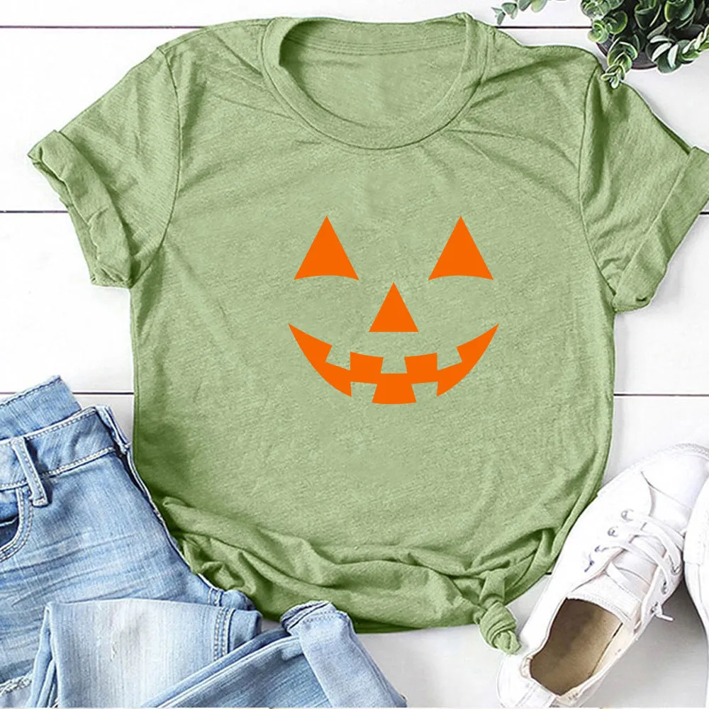Halloween Printed T-shirt 2-Piece Set A