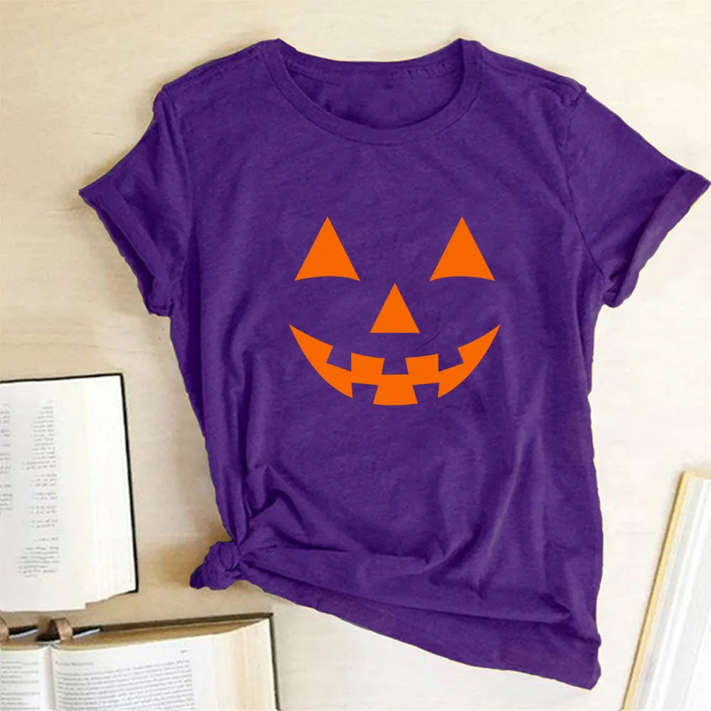 Halloween Printed T-shirt 2-Piece Set A