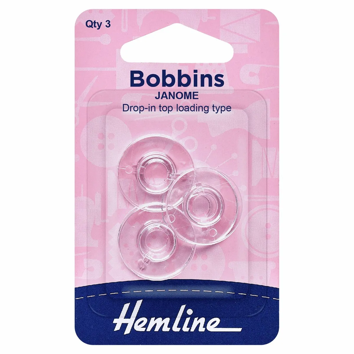 Hemline Plastic Bobbin: Janome