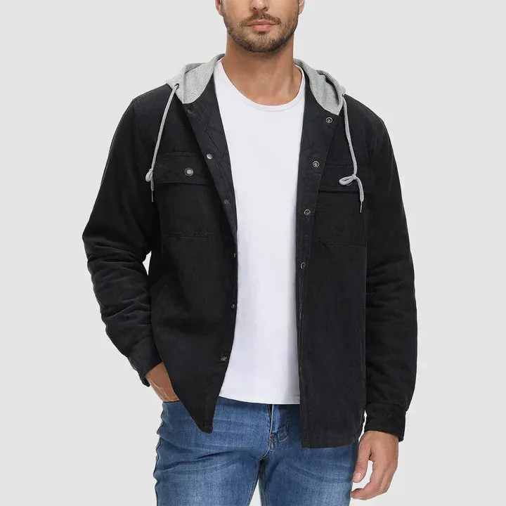 Kevin - Lässige Winter Wattierte Jacke mit Kapuze für Herren