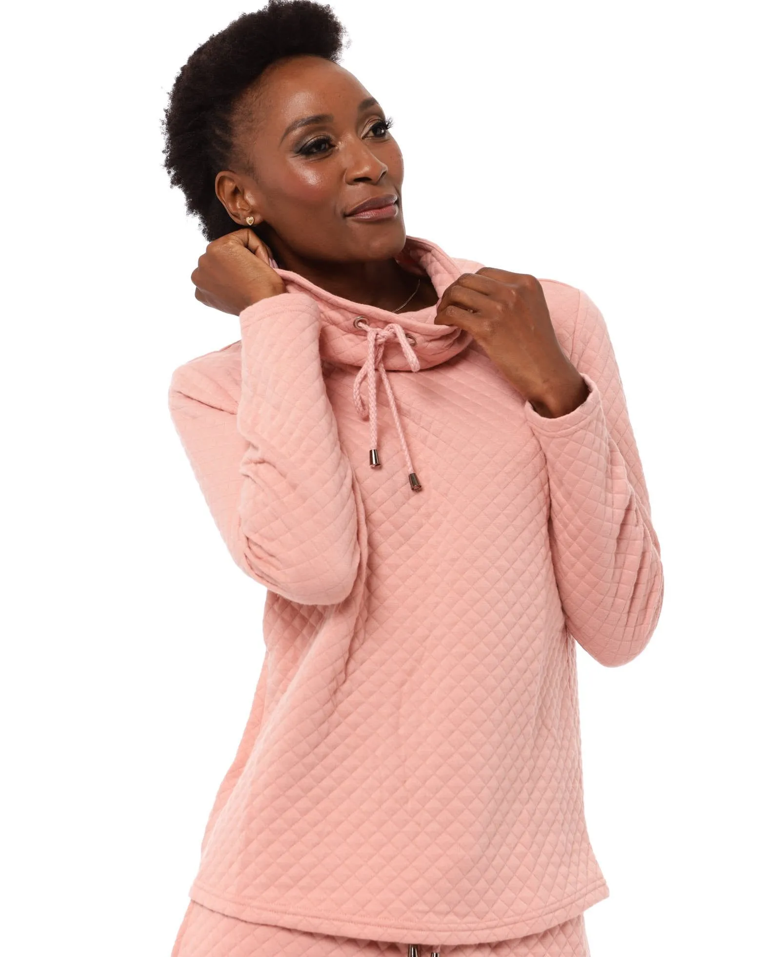 Ladies Quilted Pullover Jersey - Blush