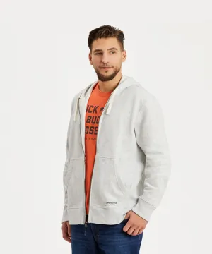 Life is Good LIG Wordmark Stack Simply True Fleece Zip Hoodie - Light Heather Gray