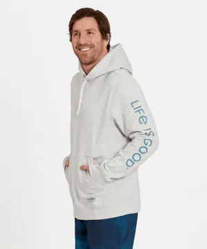 Life is Good Retro Palms Sun Simply True Fleece Hoodie - Light Heather Gray