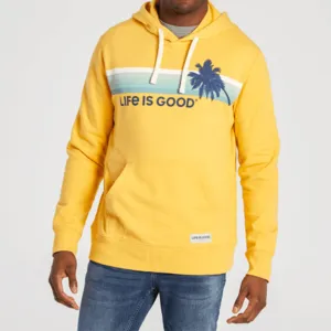 Life is Good Spectrum Palm Hoodie - Baja Yellow
