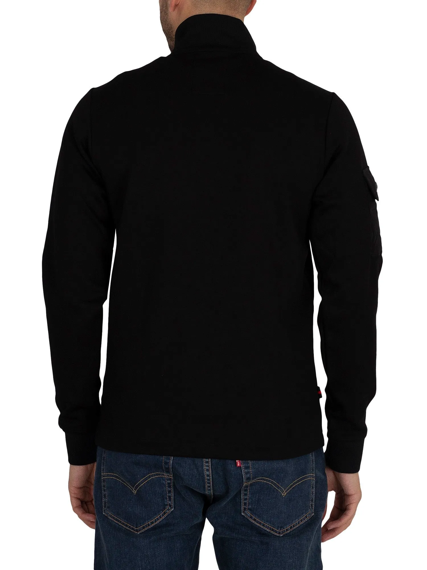 Luke 1977 Bucky Zip Through Sweat Jet Black