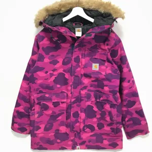 [M] A Bathing Ape Bape Carhartt N-3B Color Camo Jacket Purple