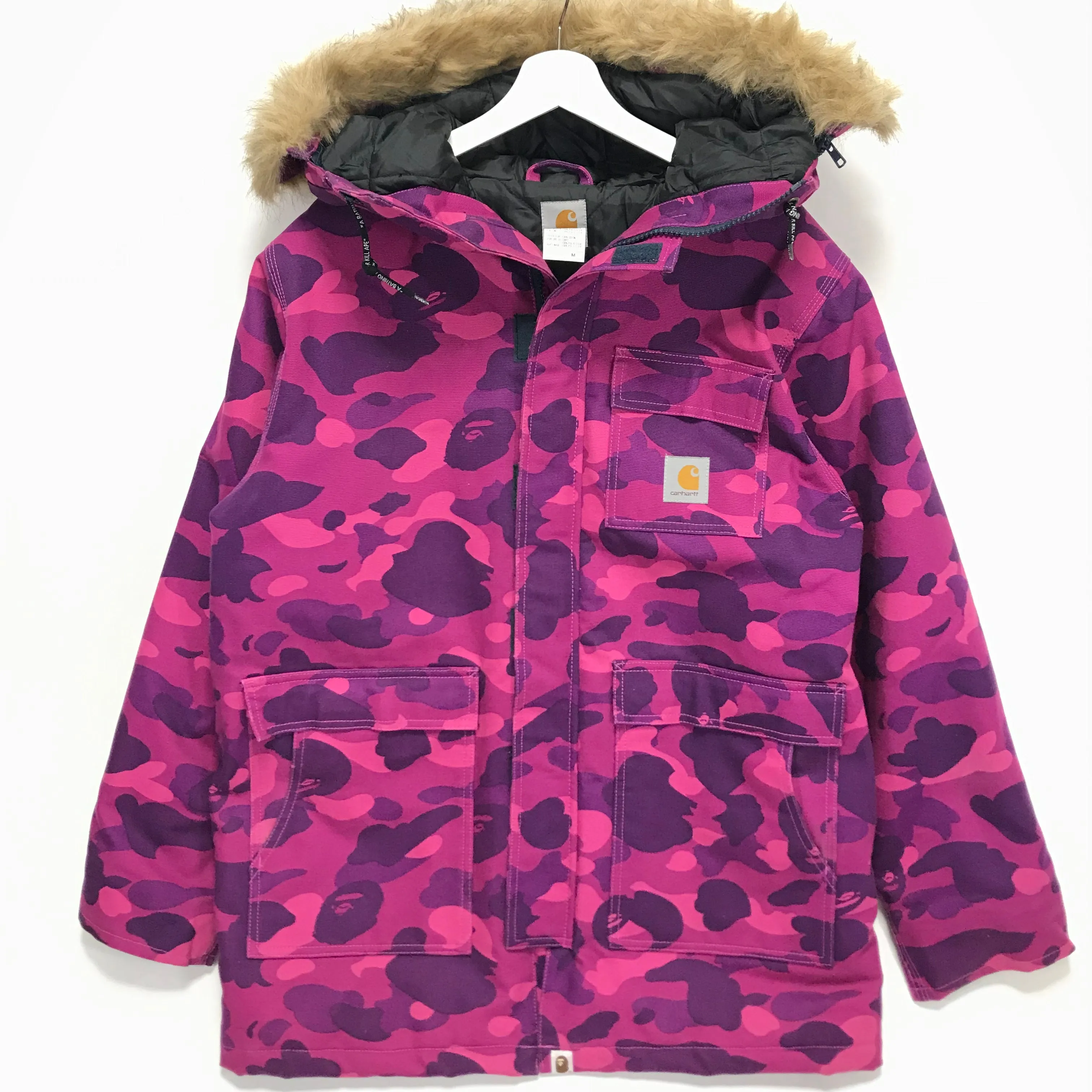 [M] A Bathing Ape Bape Carhartt N-3B Color Camo Jacket Purple