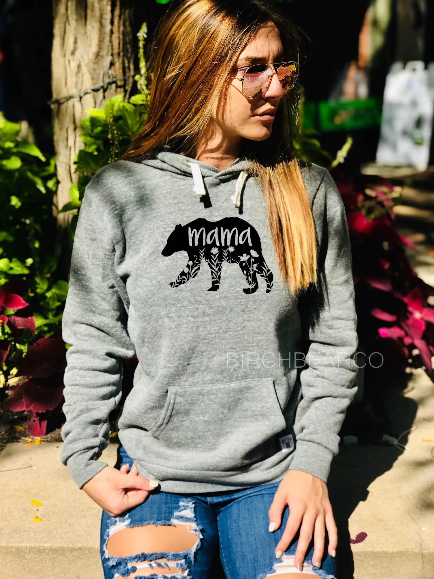 Mama Bear Floral Hoodie