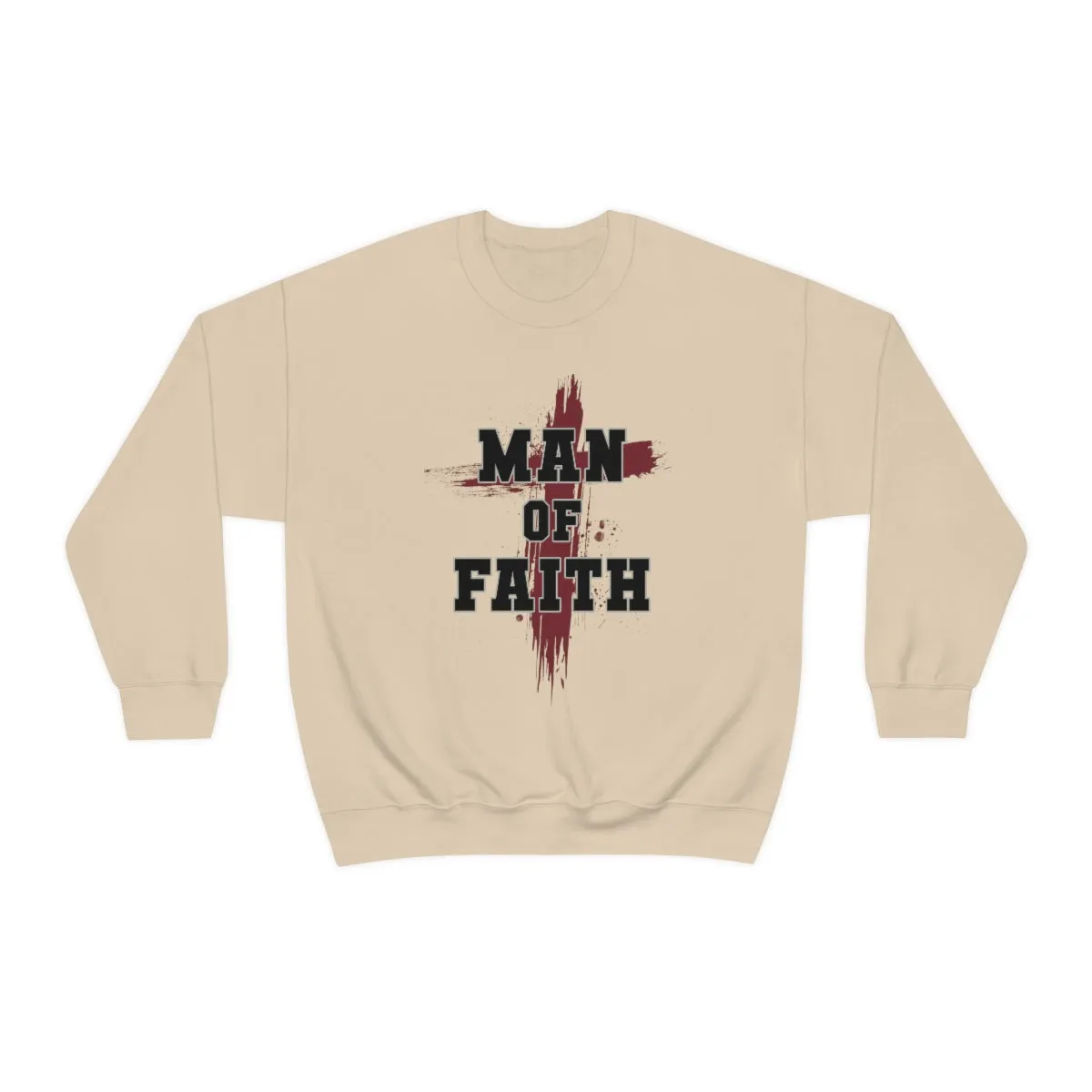 Man of Faith Unisex Heavy Blend Crewneck Sweatshirt - Perfect for Religious Apparel, Christian Gift, Comfortable and Stylish