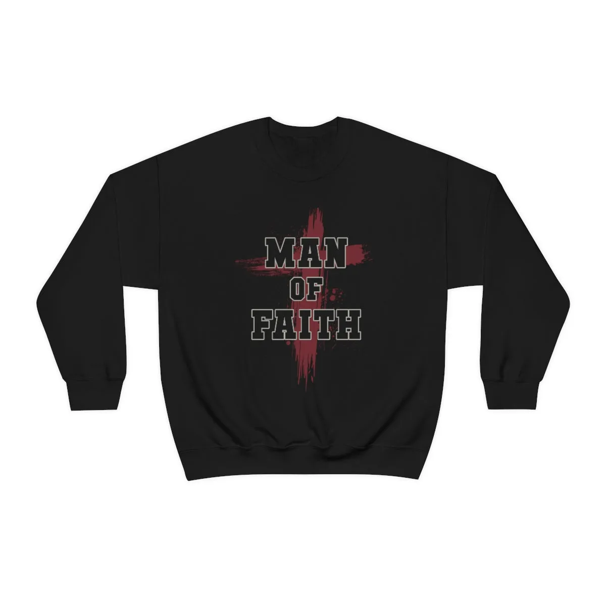 Man of Faith Unisex Heavy Blend Crewneck Sweatshirt - Perfect for Religious Apparel, Christian Gift, Comfortable and Stylish
