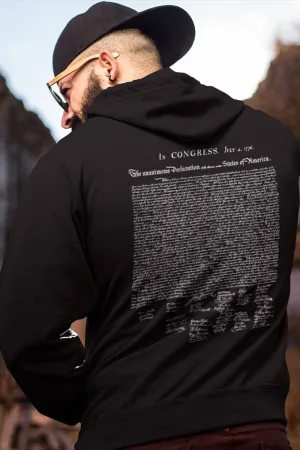 MEN'S ORGANIC COTTON PULLOVER HOODIE - Declaration of Independence (Made in the USA)