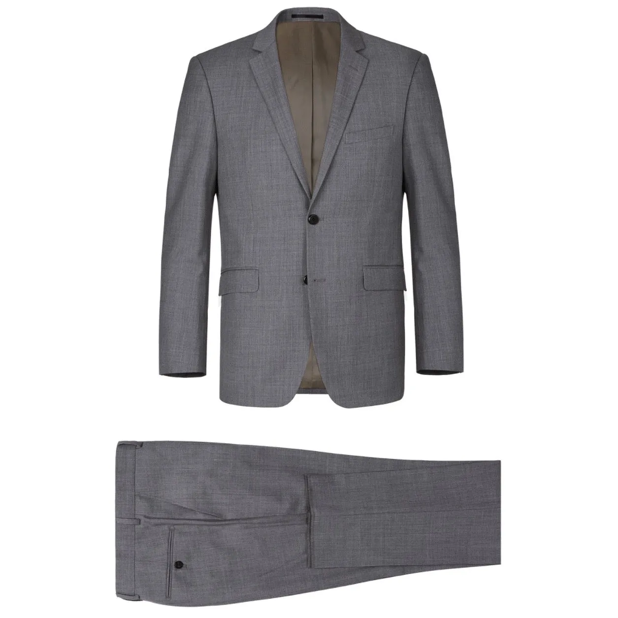 Men's Renoir Two Piece Gray Wool Suit Classic Fit