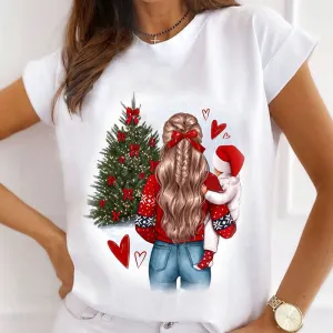 Merry Christmas Women White T-Shirt G