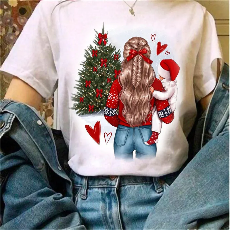 Merry Christmas Women White T-Shirt G
