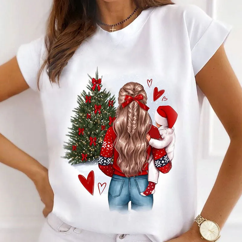 Merry Christmas Women White T-Shirt G