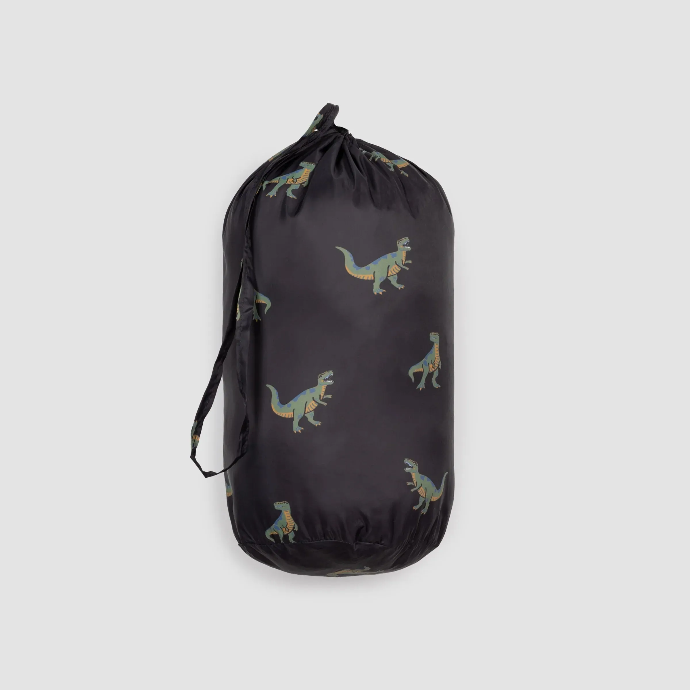 MTL- T-Rex Print on Black Hooded Packable (Black)