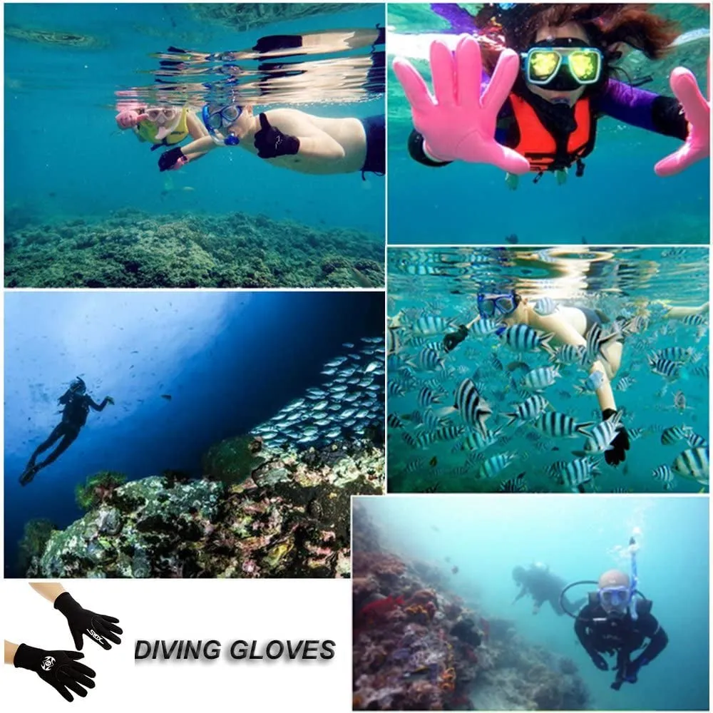 Neoprene Gloves Scuba Diving Gloves Wetsuit Dive Gloves for Men Women Kids, 3MM 5MM Flexible anti Slip Thermal Five Finger Surfing Glove for Spearfishing Paddling Kayaking Swimming