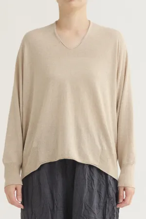 Pas de Calais Cotton Linen V Neck Pullover