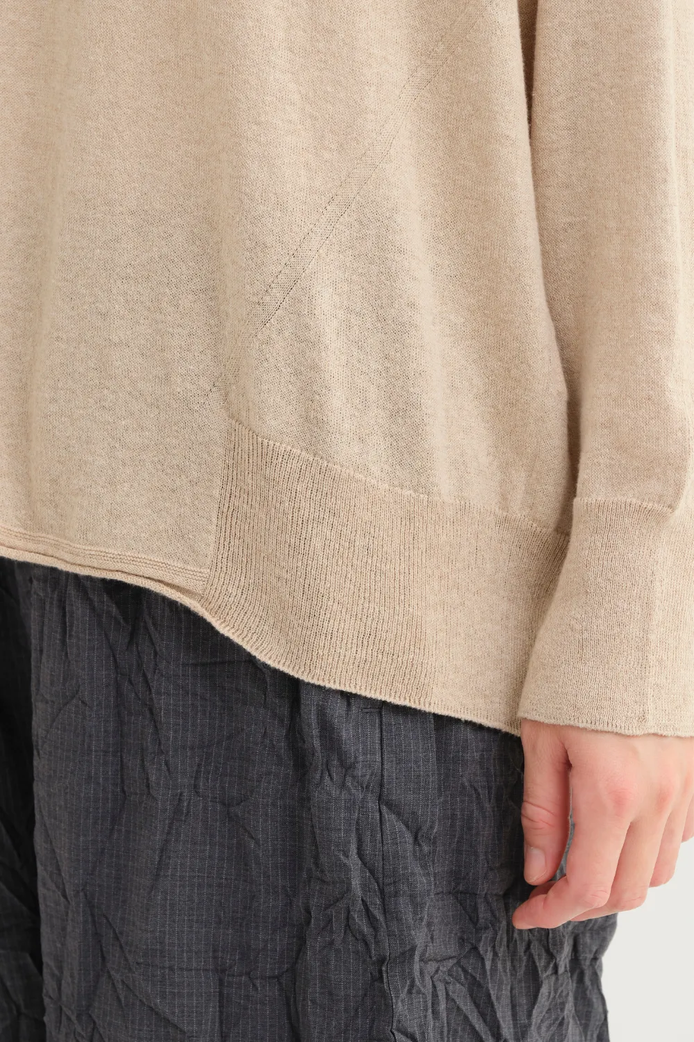 Pas de Calais Cotton Linen V Neck Pullover