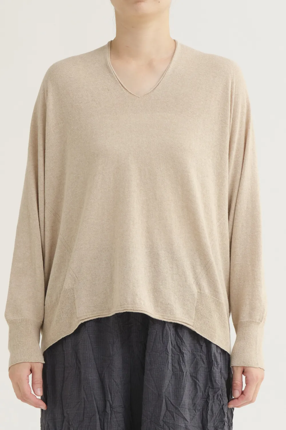 Pas de Calais Cotton Linen V Neck Pullover