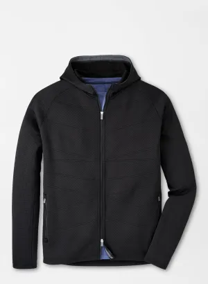 Peter Millar Mens Tailored Fit Orion Performance Quilted Hoodie - BLACK