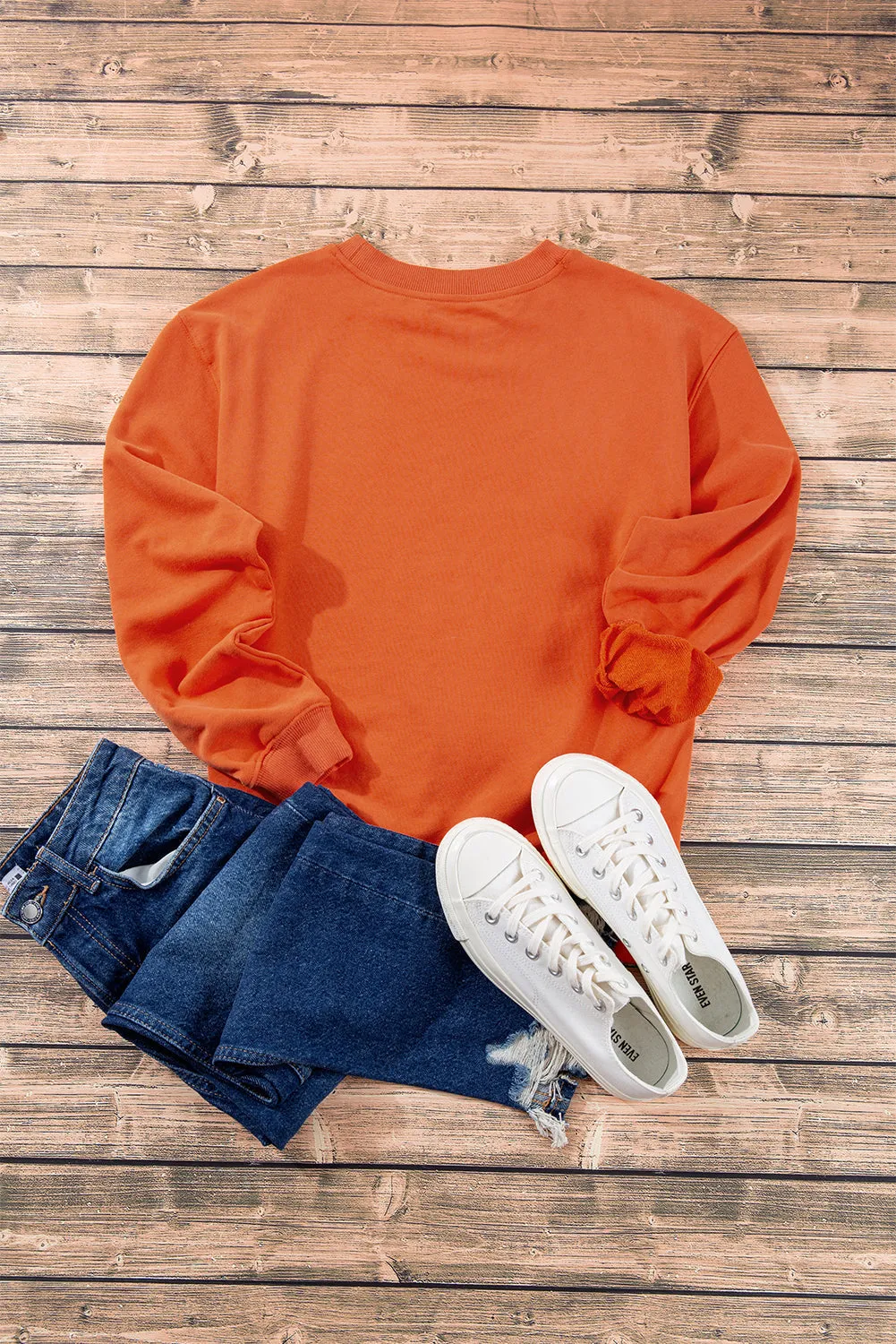 Plain Crewneck Pullover Sweatshirt