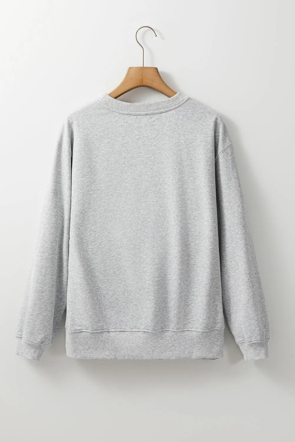 Plain Drop Shoulder Pullover Sweatshirt