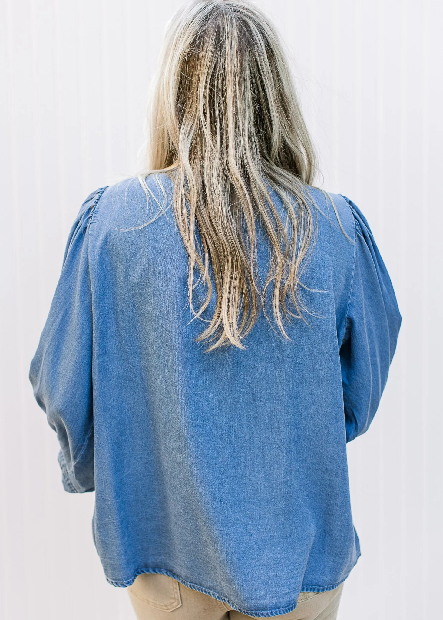 Pleats of Denim Top
