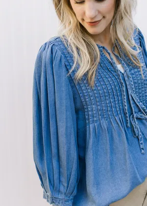 Pleats of Denim Top