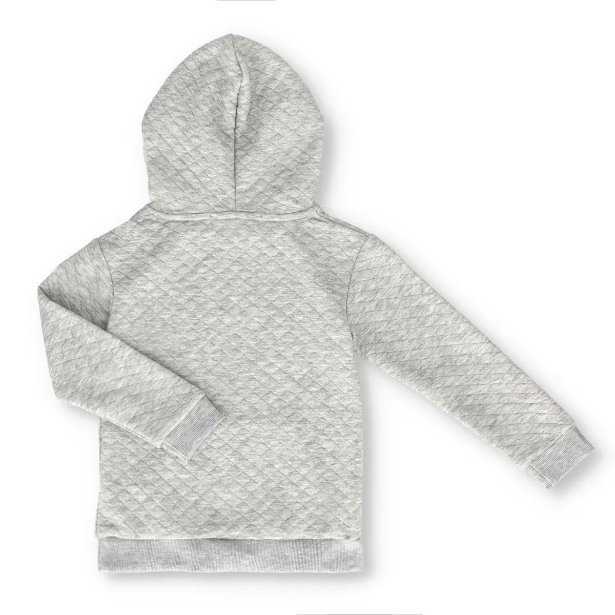 Pre-Boys Fashion Quilted Pullover Hoody - Grey Melange