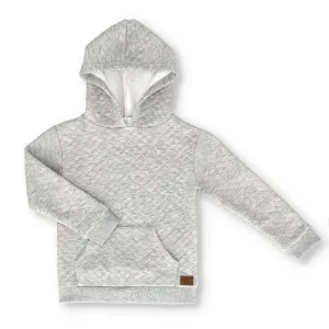 Pre-Boys Fashion Quilted Pullover Hoody - Grey Melange