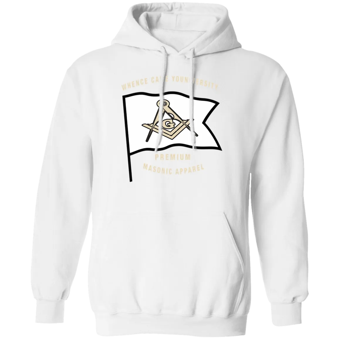 Premium Masonic Apparel Pullover Hoodie (white flag)