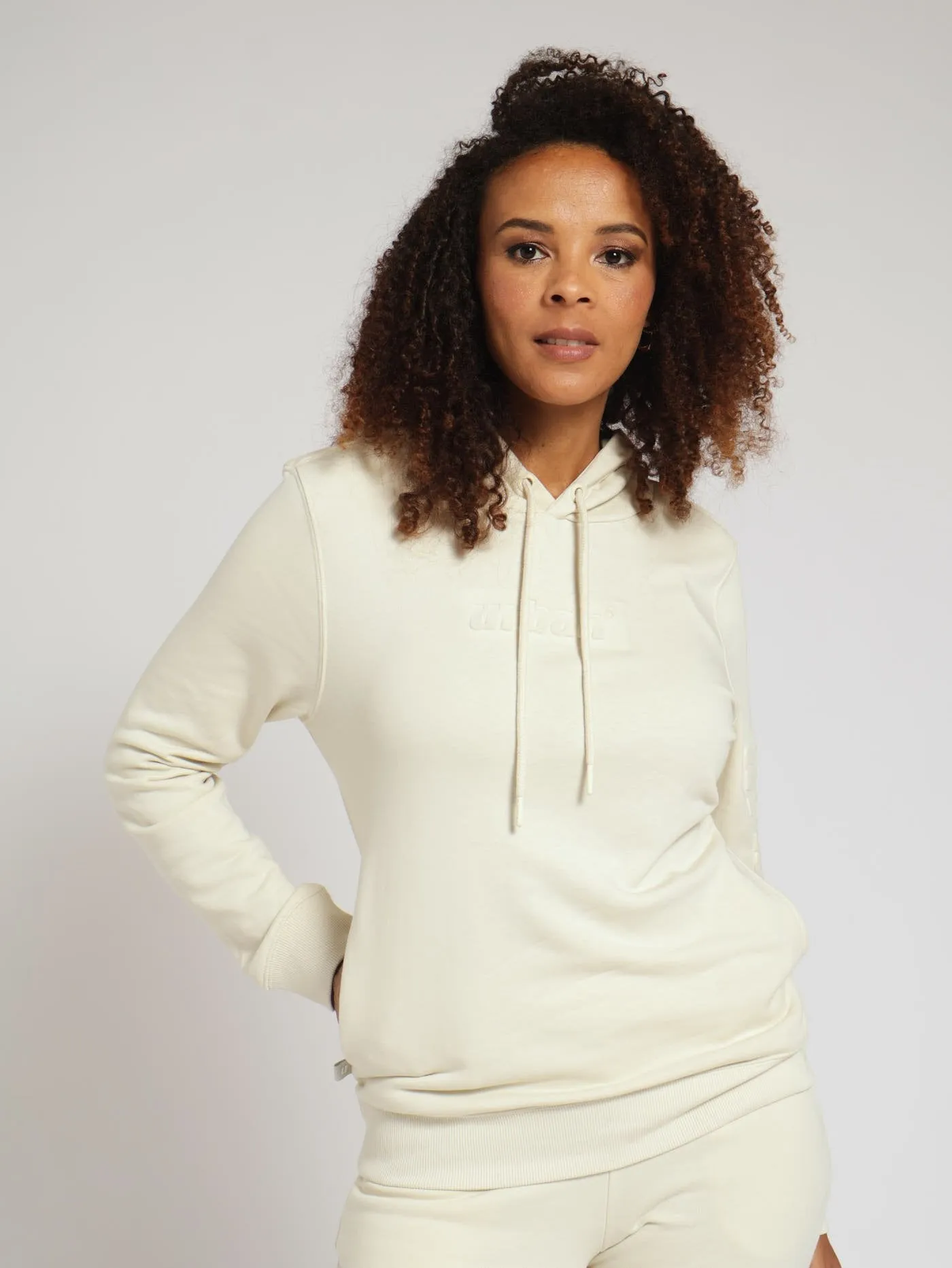 Quilted Applique Hoody - Bone