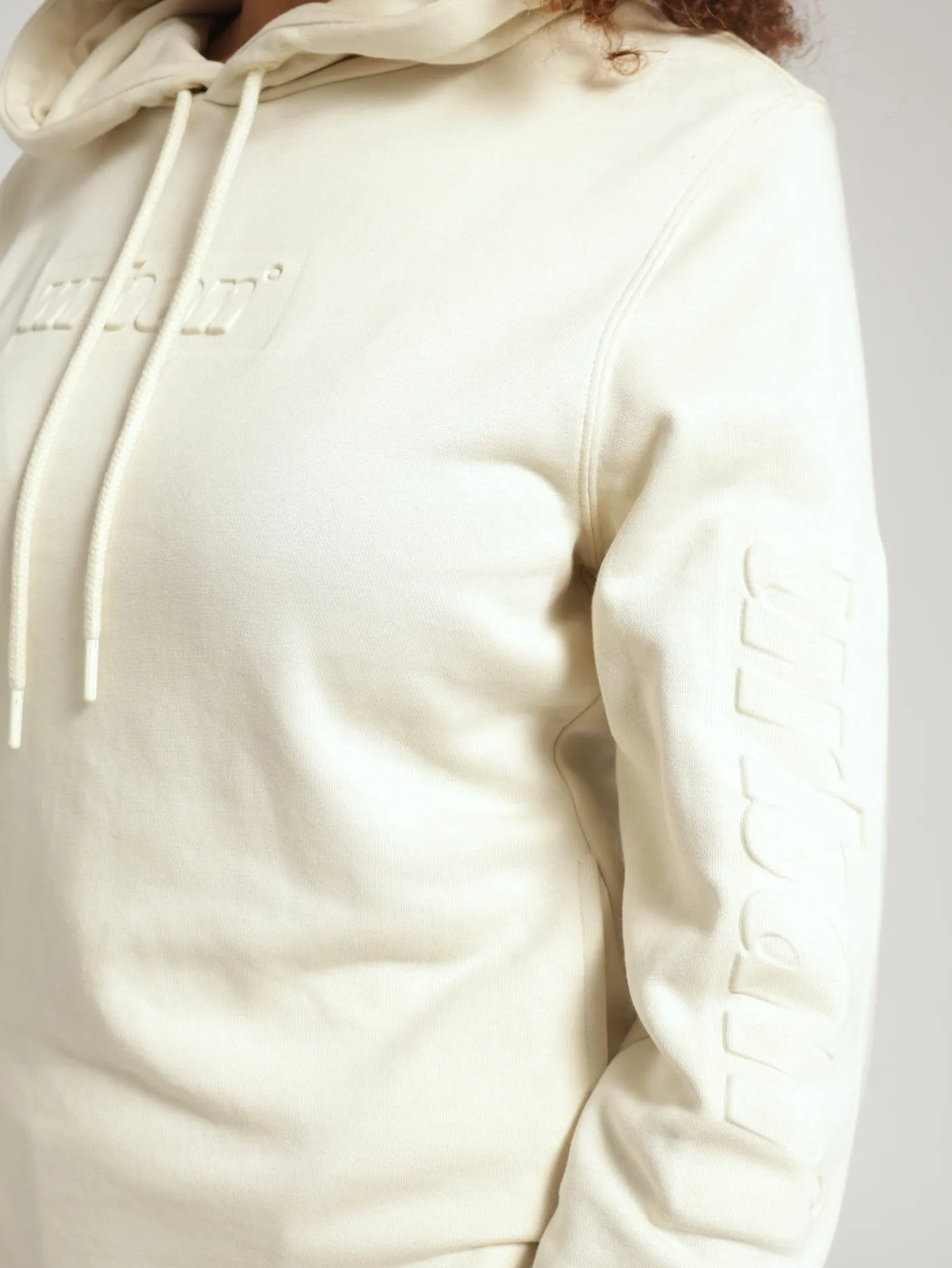 Quilted Applique Hoody - Bone
