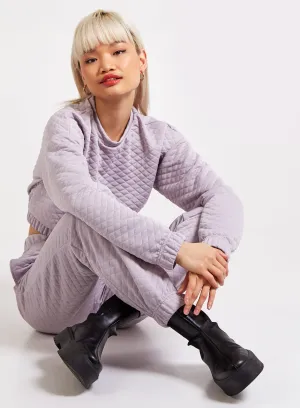 Quilted Cropped Sweatshirt