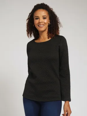 Quilted Pullover - Black